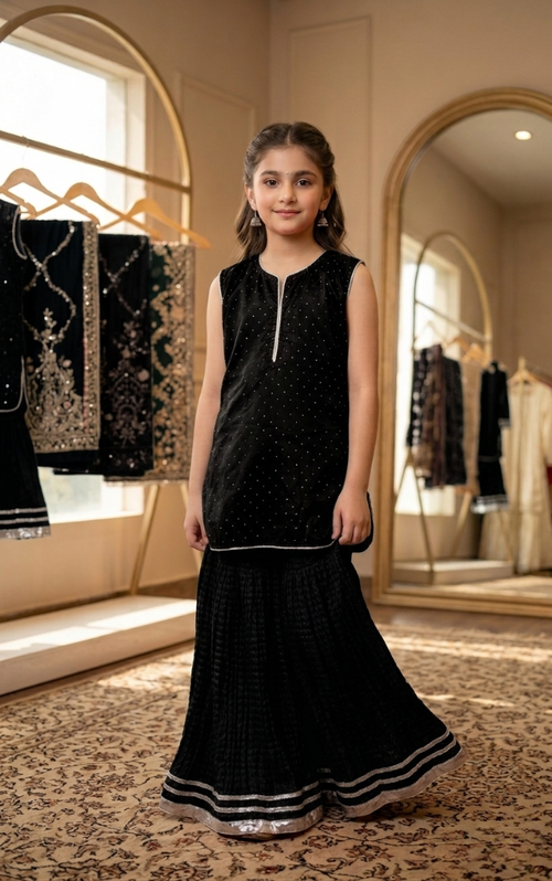 Stitch Elegant Kids Gharara Dress ✨