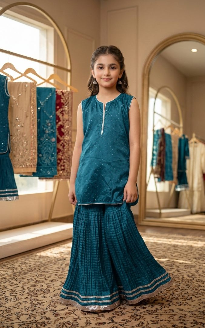 Stitch Elegant Kids Gharara Dress ✨