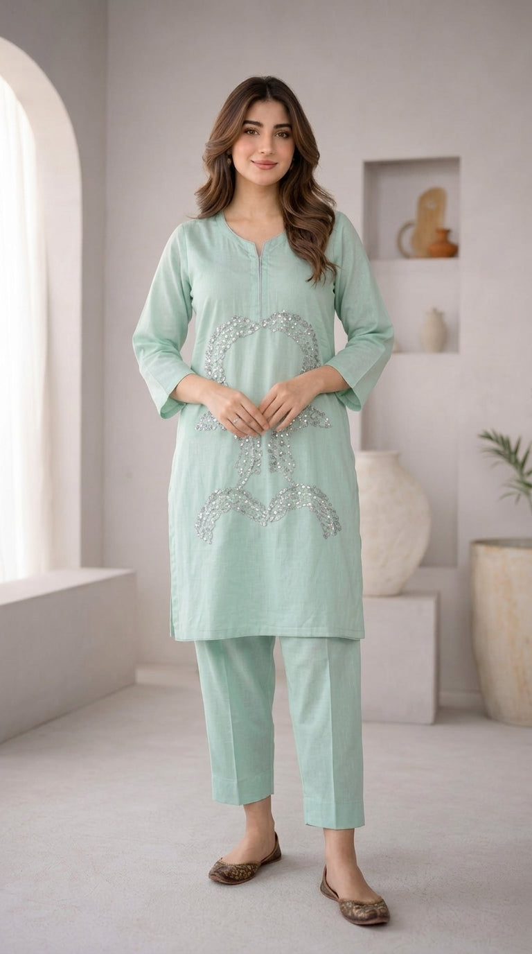 Stitch Lawn Cutdana 2 Pcs