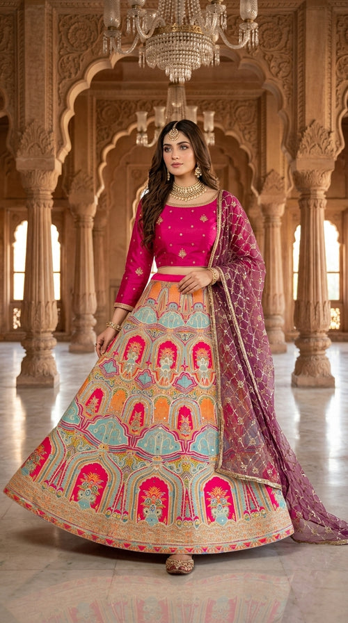 Stitch Banarasi silk lehenga Mehrab Style