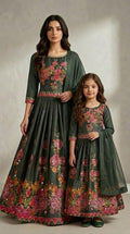Stitch Digital Flower Design lehanga kurti